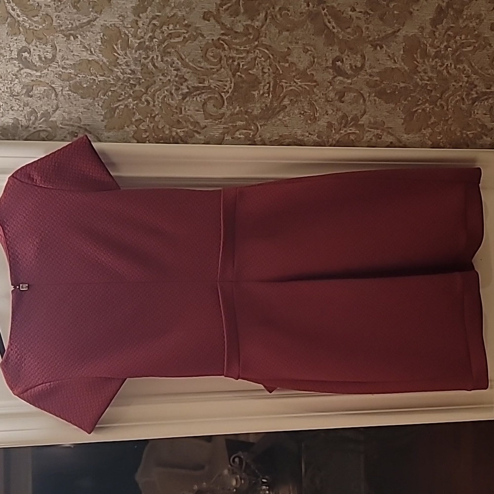 Textured Red Mini Dress - Picture 5 of 6